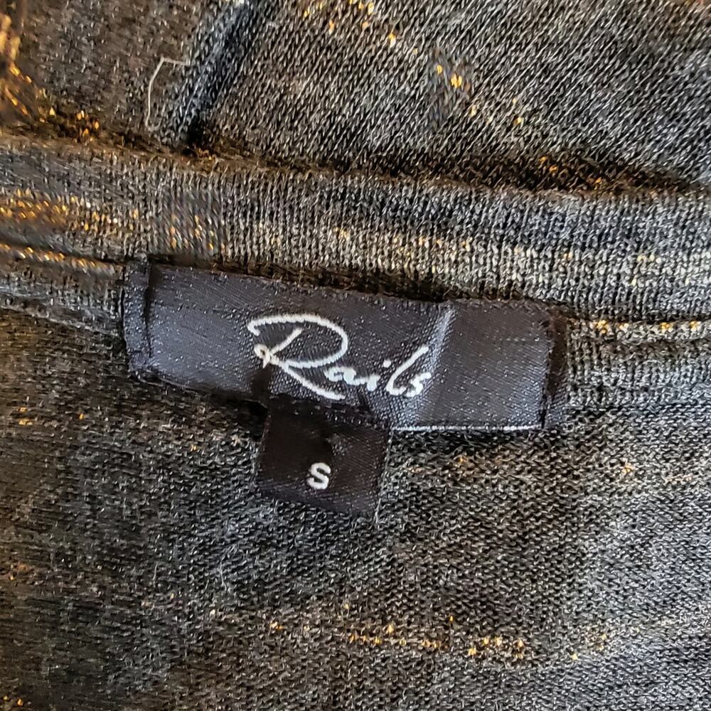 Rails Sami Charcoal Bronze Stripe Modal Blend Tee - image 4